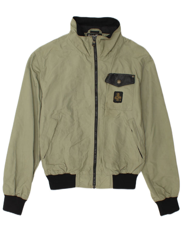 REFRIGIWEAR Giacca antipioggia da uomo UK 36 Small Verde Colourblock Poliammide