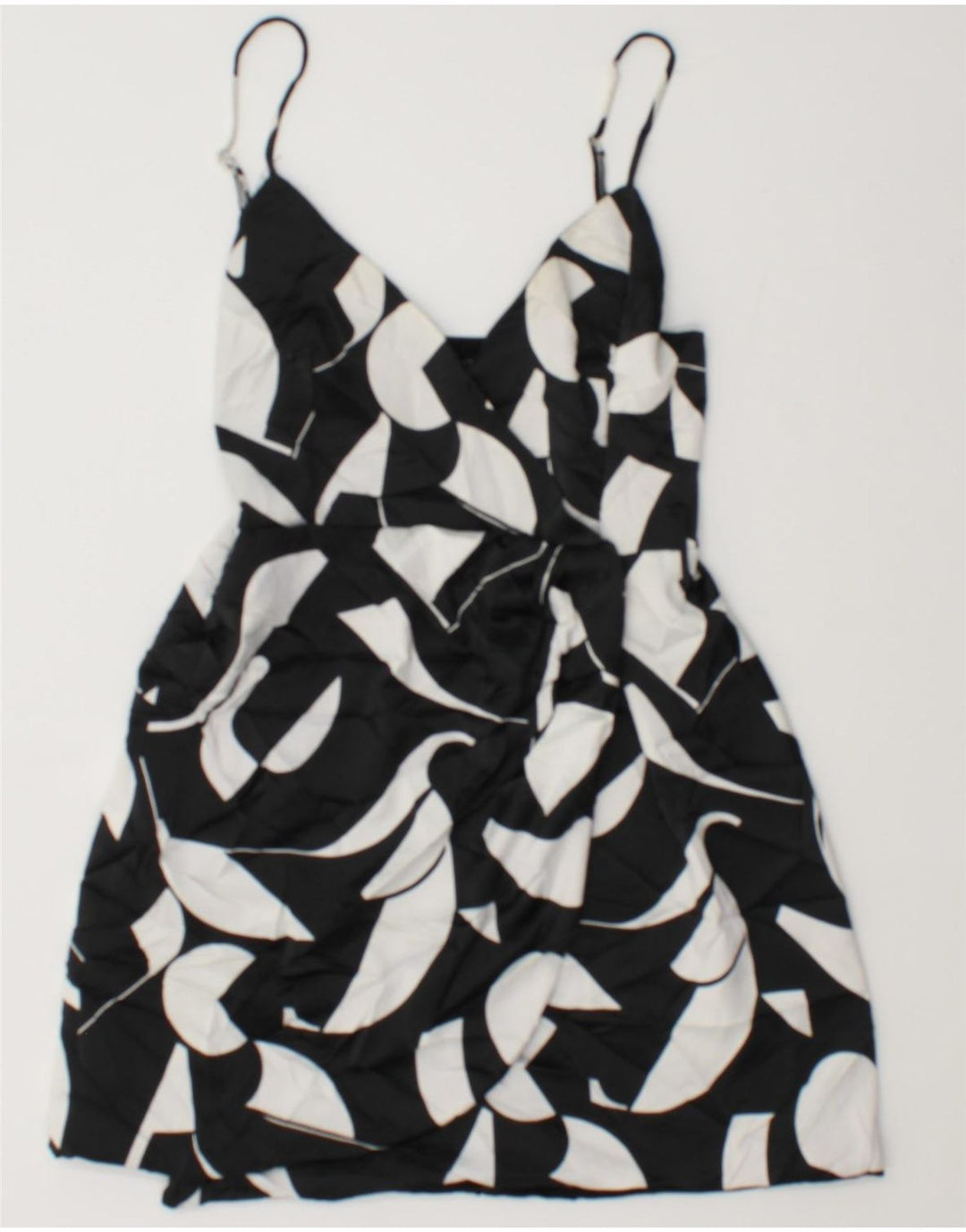 Mini prendisole Zara da donna UK 8 piccolo nero geometrico