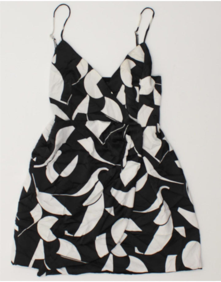 Mini prendisole Zara da donna UK 8 piccolo nero geometrico