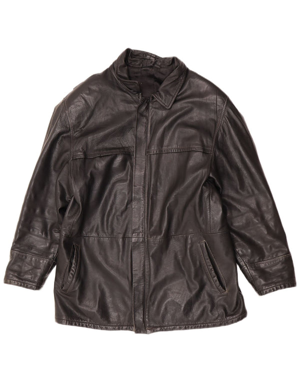 Giacca in pelle vintage da uomo UK 40 grande nera