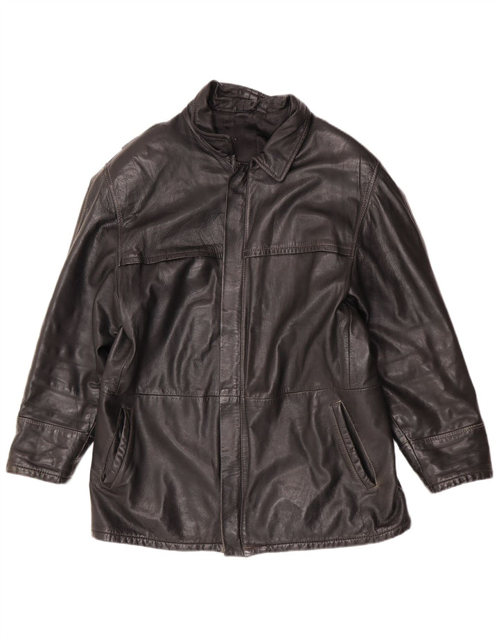 Giacca in pelle vintage da uomo UK 40 grande nera