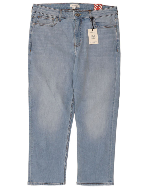 Jeans dritti tagliati da donna White Stuff UK 16 Large W36 L25 Cotone blu