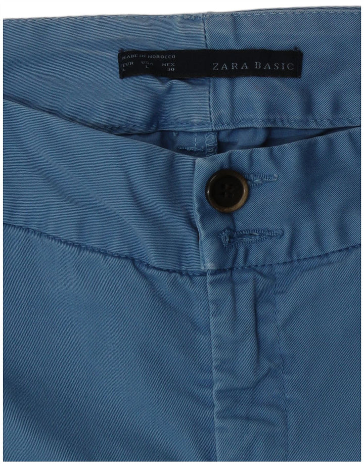 Pantaloncini chino da donna Zara grandi W30 in cotone blu
