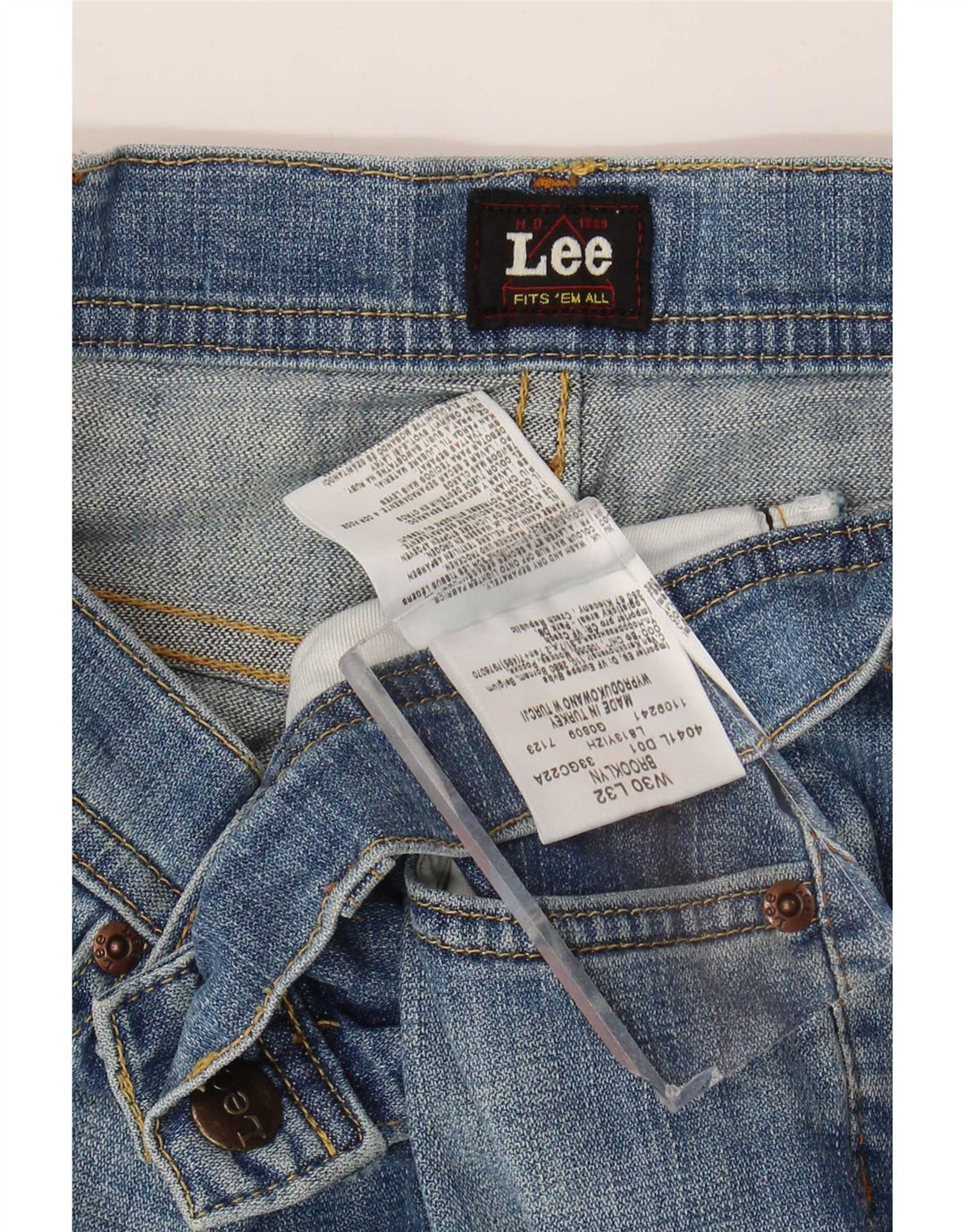 Jeans dritti da uomo Lee Brooklyn W30 L32 cotone blu