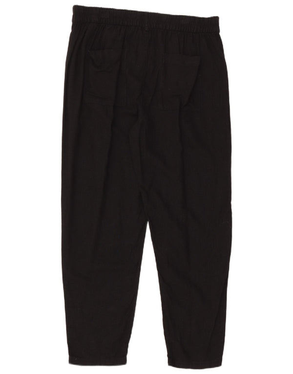 Pantaloni chino slim da donna Marks & Spencer UK 14 Large W33 L28 Lino nero