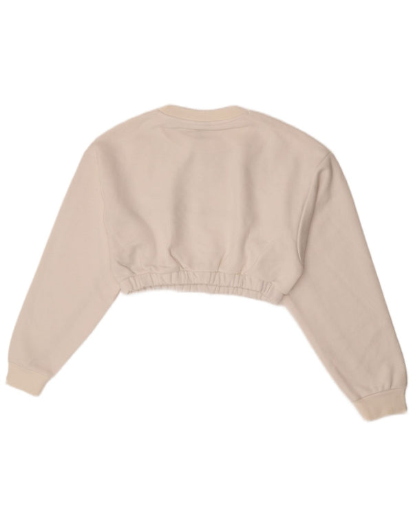 Felpa con grafica corta Adidas da donna UK 8 Small White Colourblock