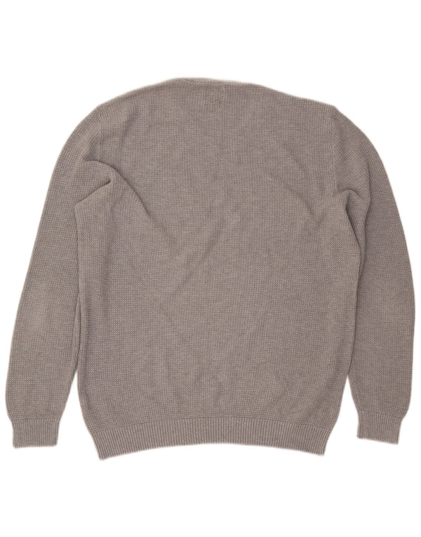 Maglione ZARA da uomo girocollo XL in cotone grigio