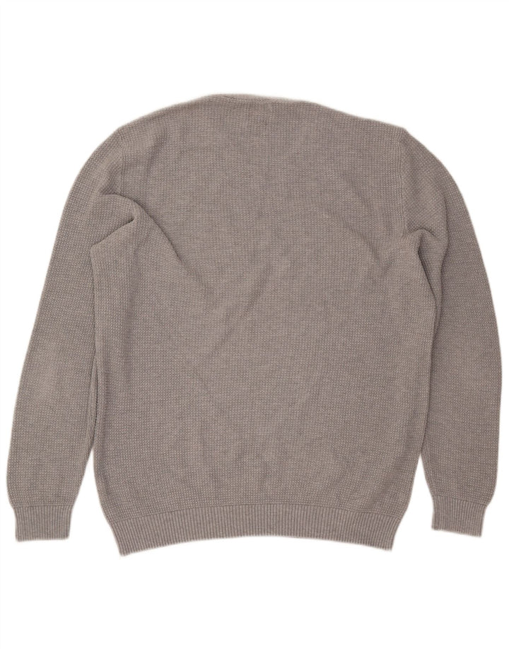 Maglione ZARA da uomo girocollo XL in cotone grigio