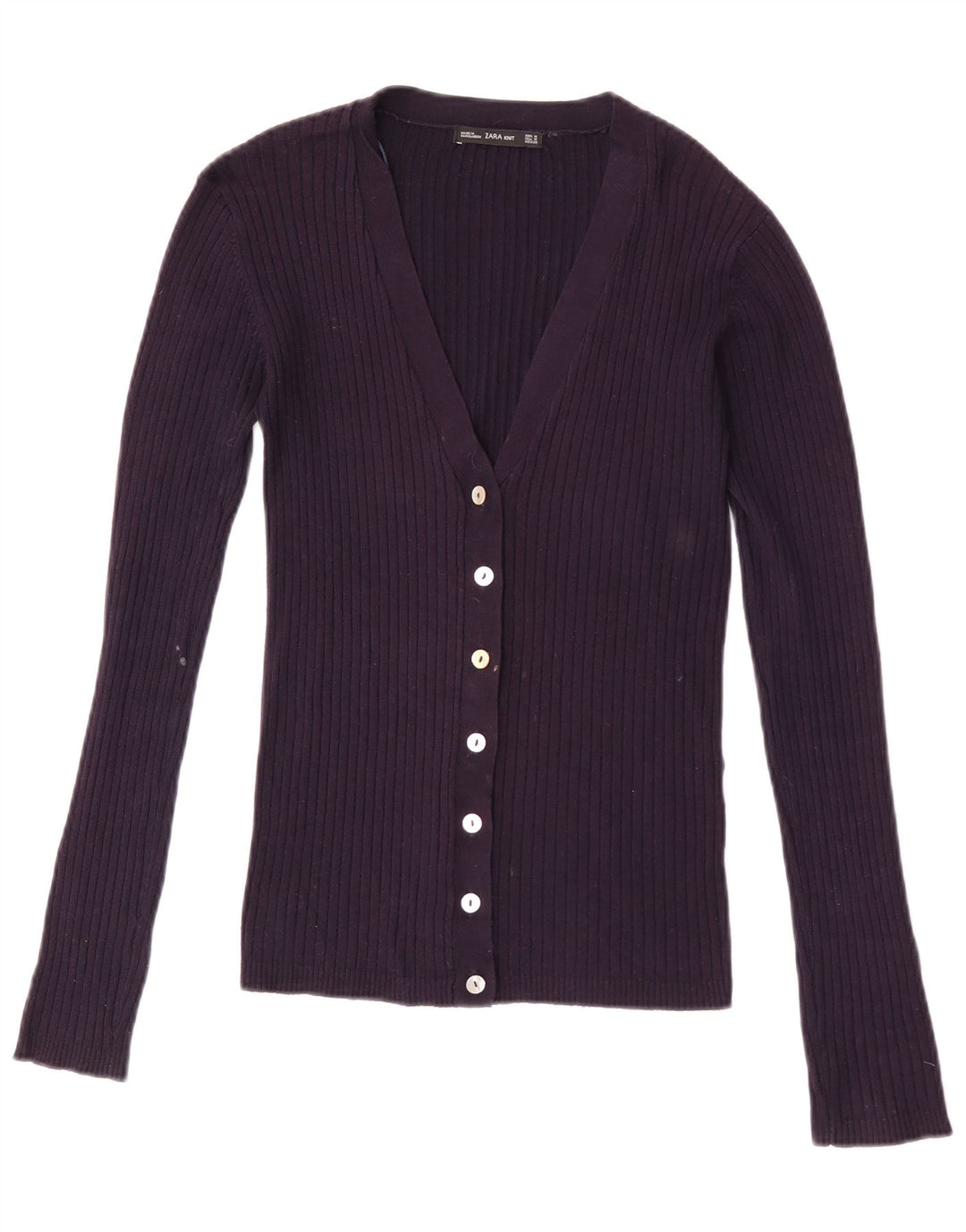 Maglione cardigan da donna Zara UK 12 viola medio