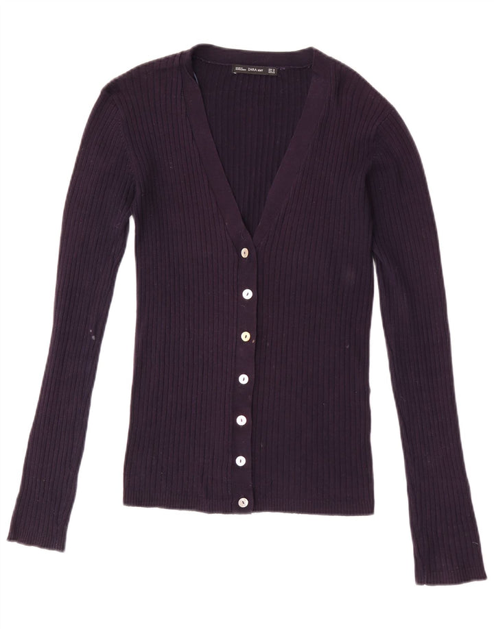 Maglione cardigan da donna Zara UK 12 viola medio