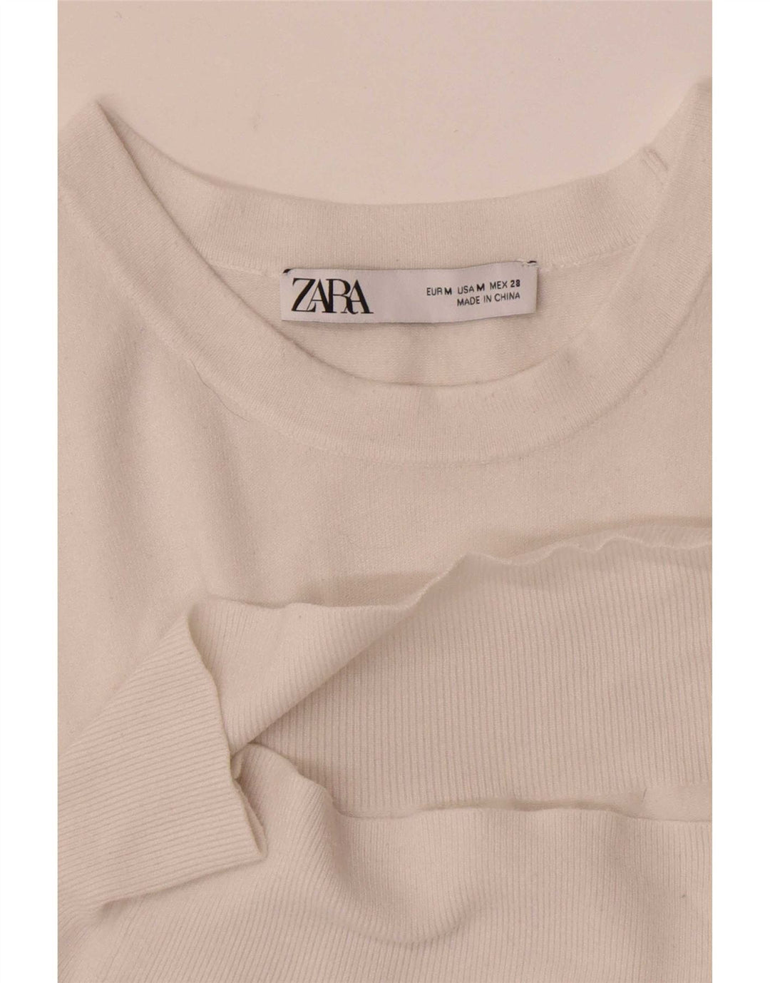 Top in camicetta a maniche corte da donna Zara UK 12 bianco medio