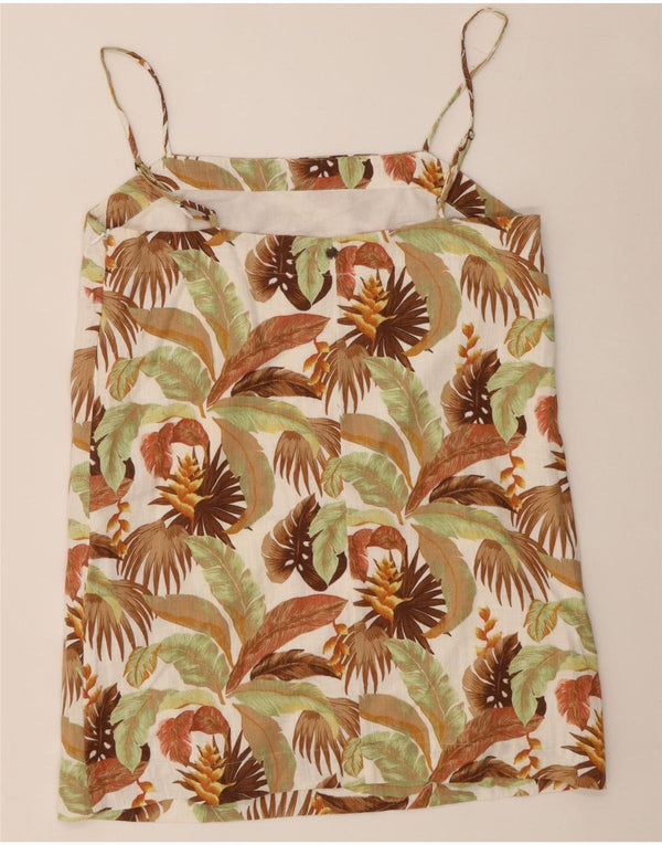 Canottiera da donna Billabong UK 14 grande cotone floreale marrone