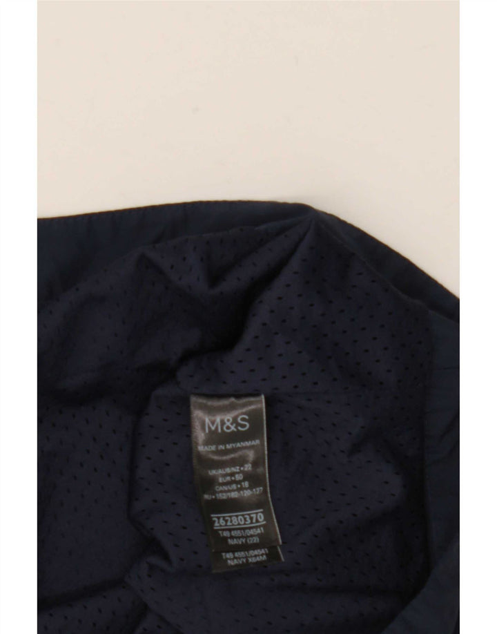 Giacca Parka con cappuccio da donna Marks & Spencer UK 22 3XL Poliestere blu navy
