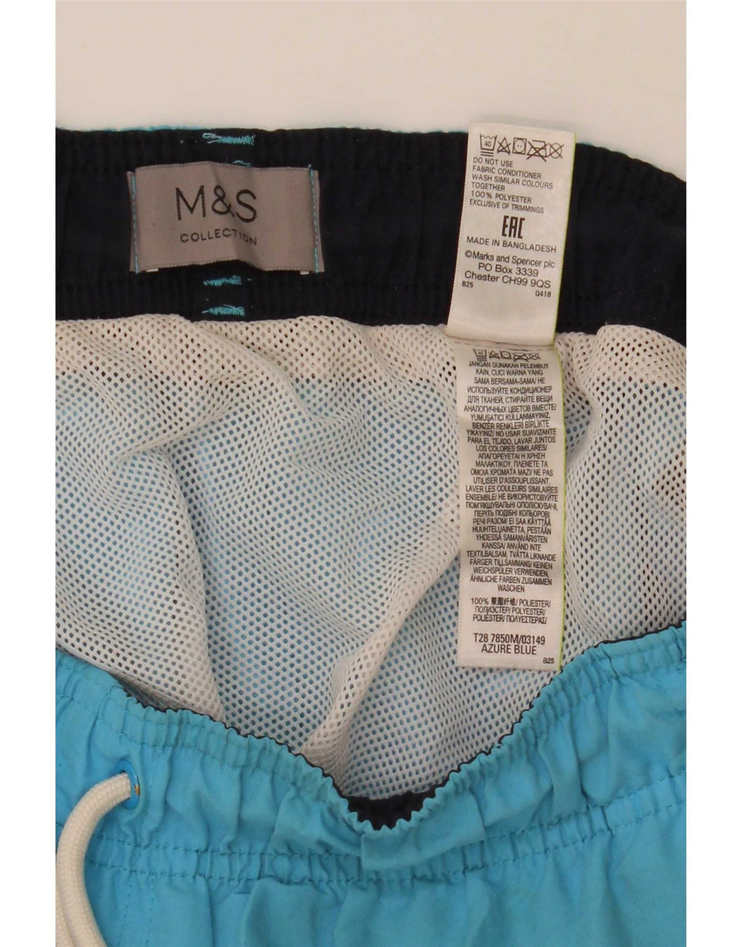 Pantaloncini da bagno da uomo Marks & Spencer grandi in poliestere blu