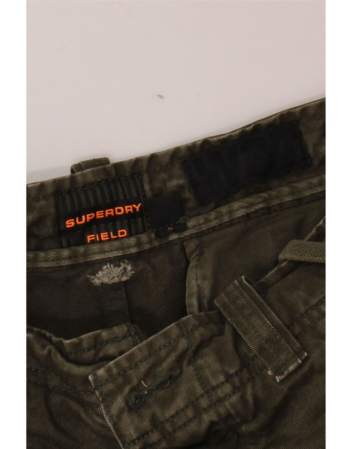 Pantaloncini cargo da uomo SUPERDRY W32 cotone kaki medio