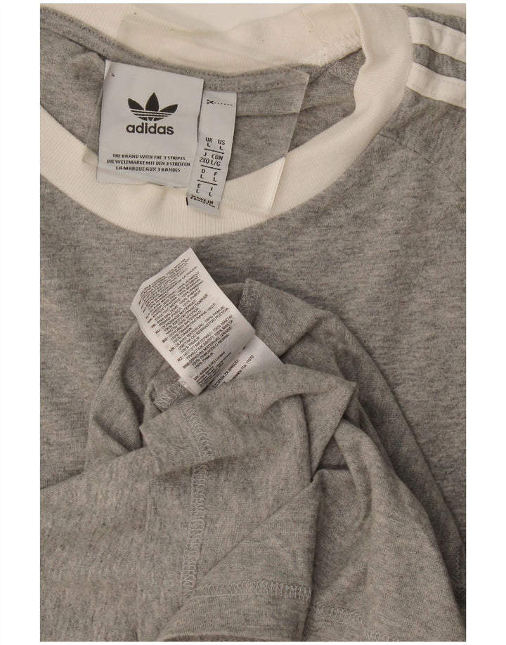 T-shirt da uomo Adidas Top grande in cotone chiazzato grigio