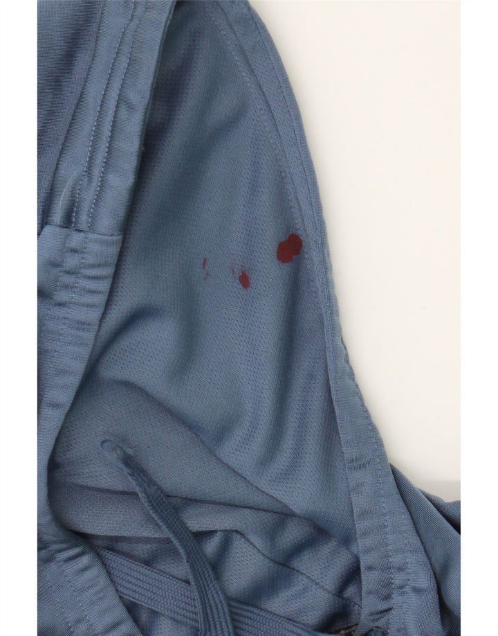 Maglione con cappuccio e zip da uomo Adidas in poliestere blu medio