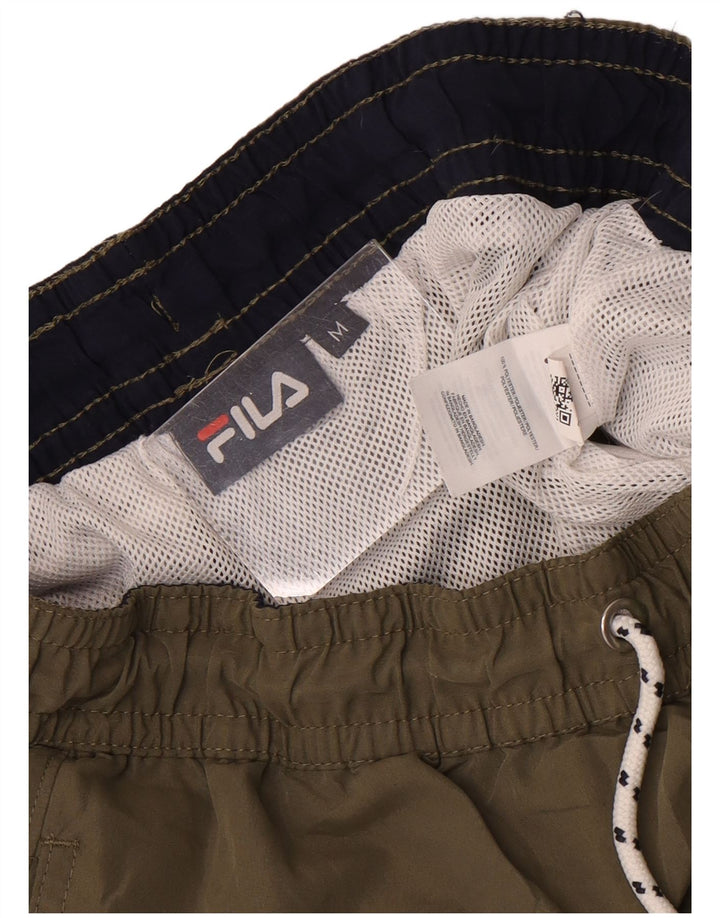 Pantaloncini da bagno da uomo Fila medio poliestere kaki