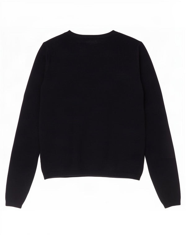Benetton Womens Cardigan Sweater UK 14 Large Navy Blue Cotton