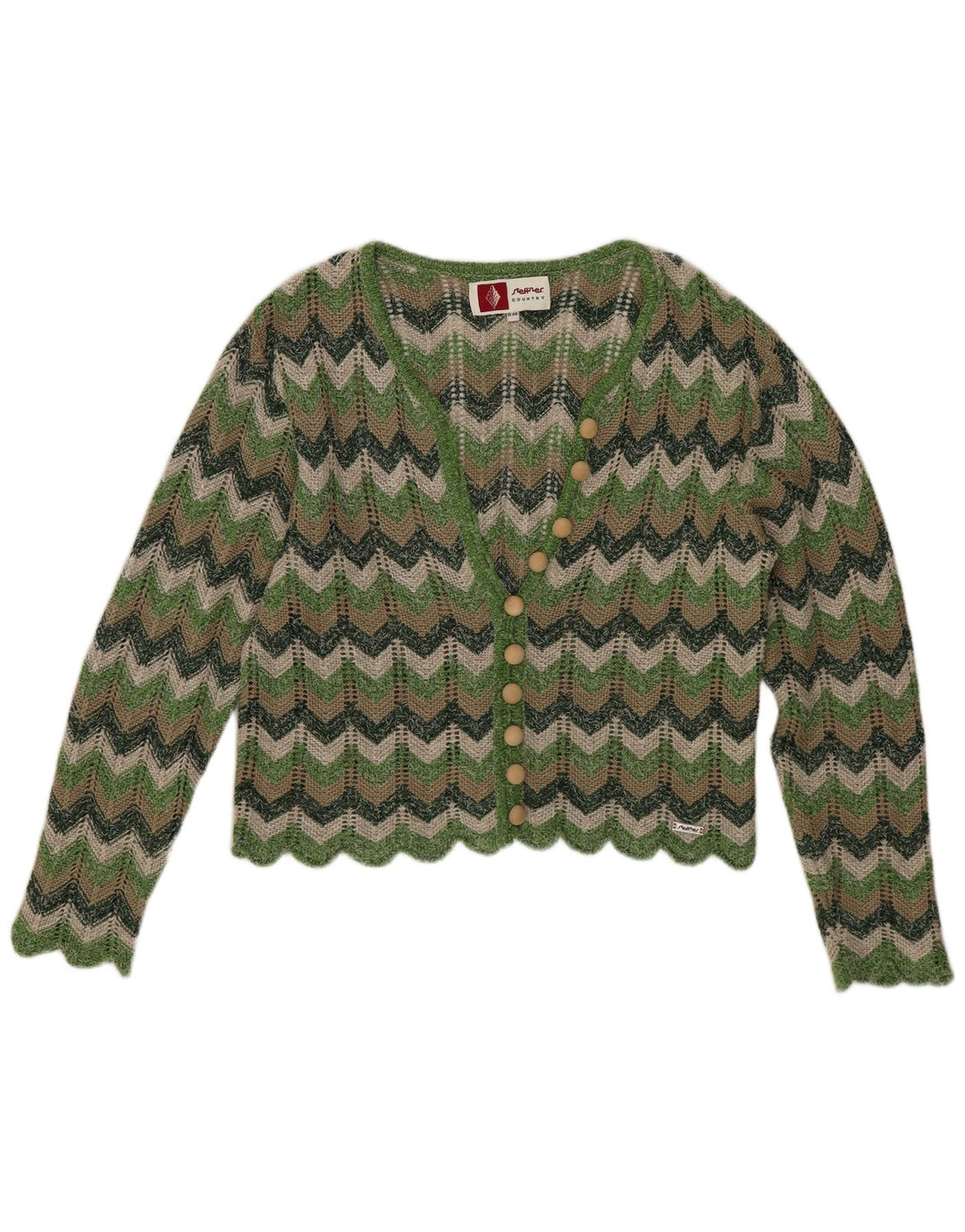 Maglione cardigan corto da donna Steffner EU 40 Chevron verde medio