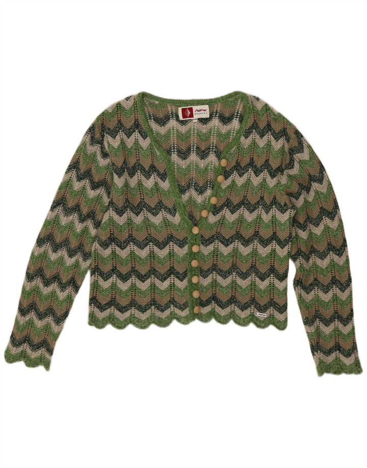 Maglione cardigan corto da donna Steffner EU 40 Chevron verde medio