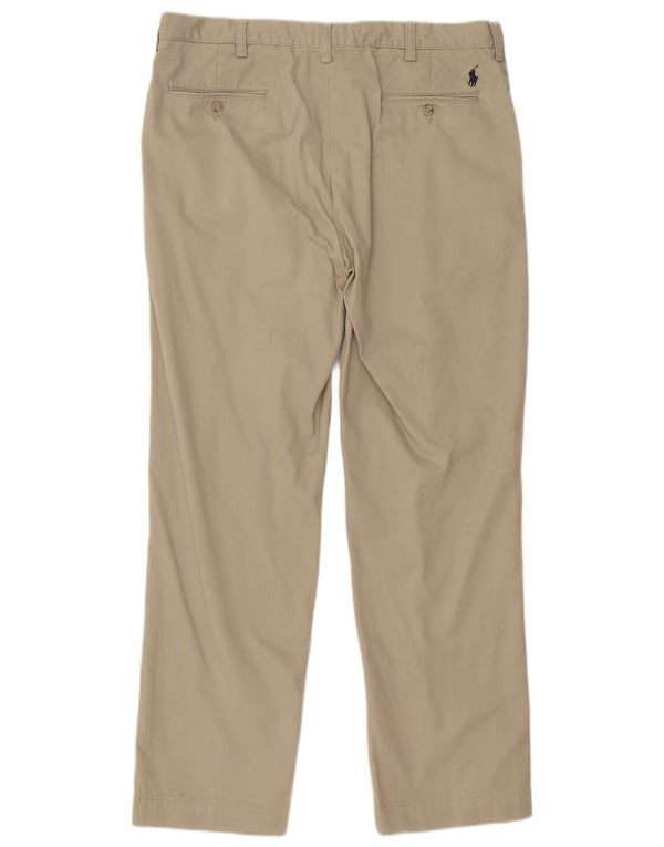 Pantaloni chino dritti da uomo Polo Ralph Lauren W36 L32 in cotone beige