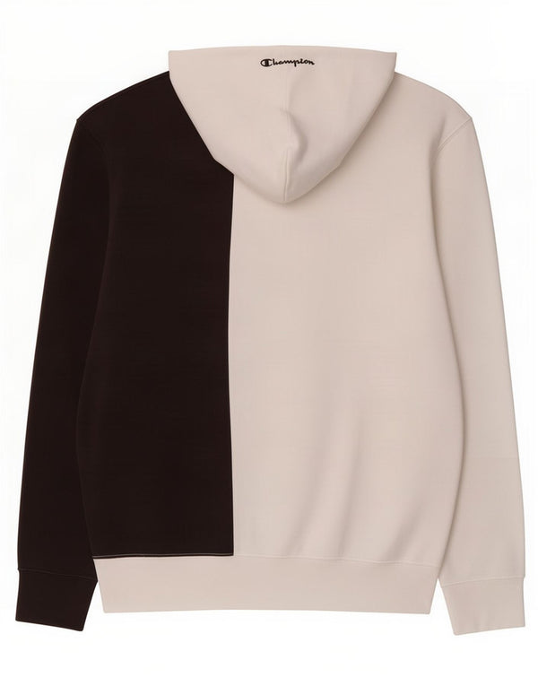 Felpa con cappuccio grafica da uomo Champion XL in cotone color block bianco