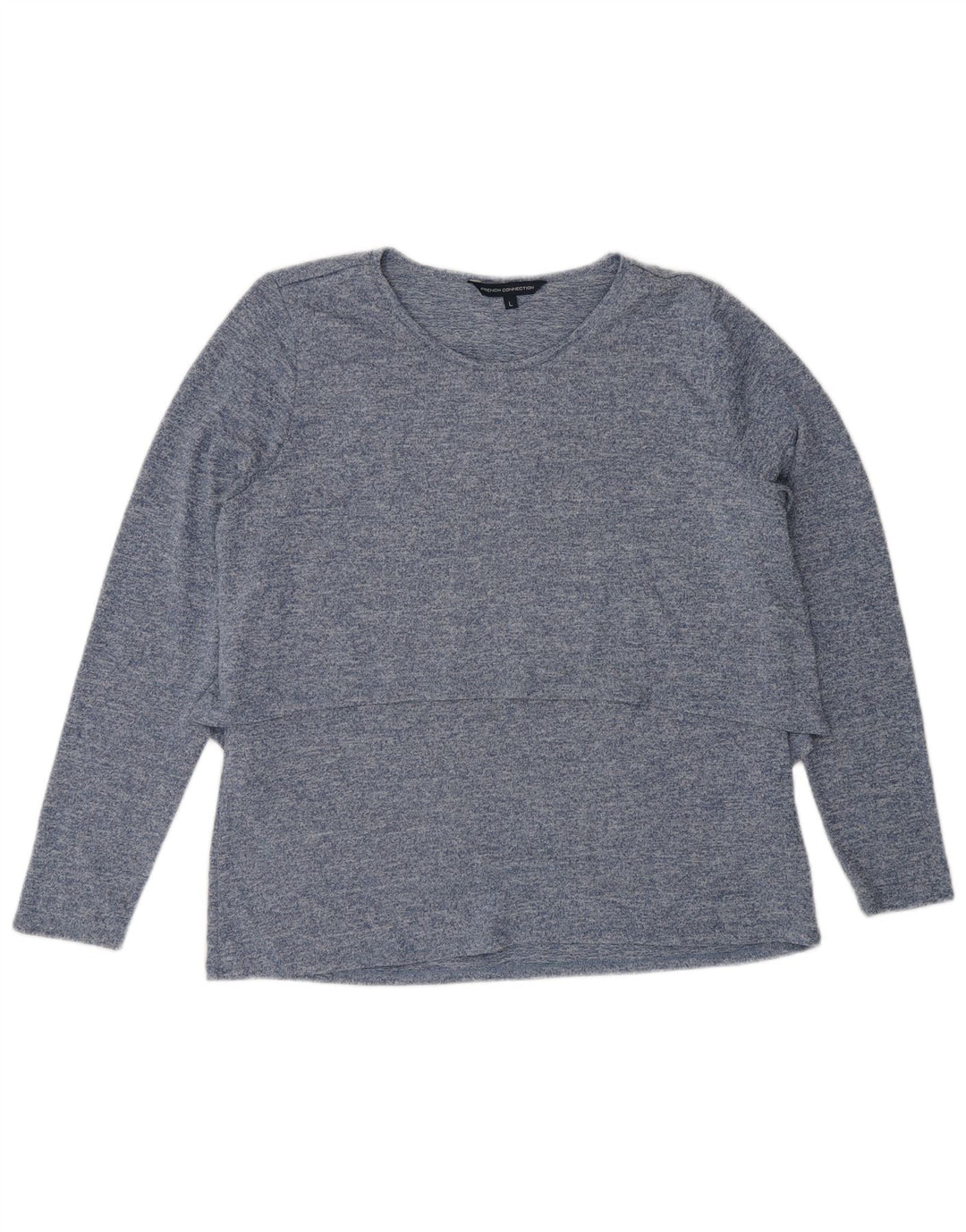 Maglia da donna a maniche lunghe French Connection UK 16 Grande poliestere screziato blu