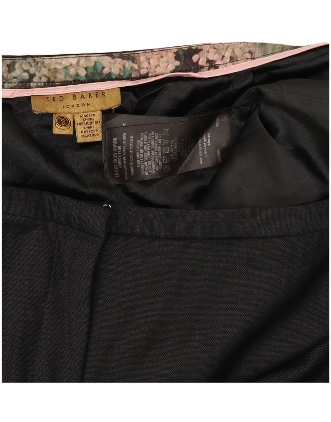 Pantaloni da abito slim da donna Ted Baker taglia 2 piccoli W30 L28 lana nera