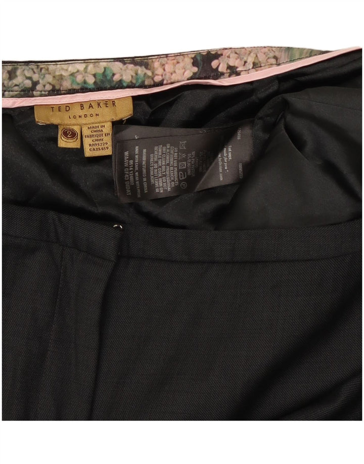 Pantaloni da abito slim da donna Ted Baker taglia 2 piccoli W30 L28 lana nera