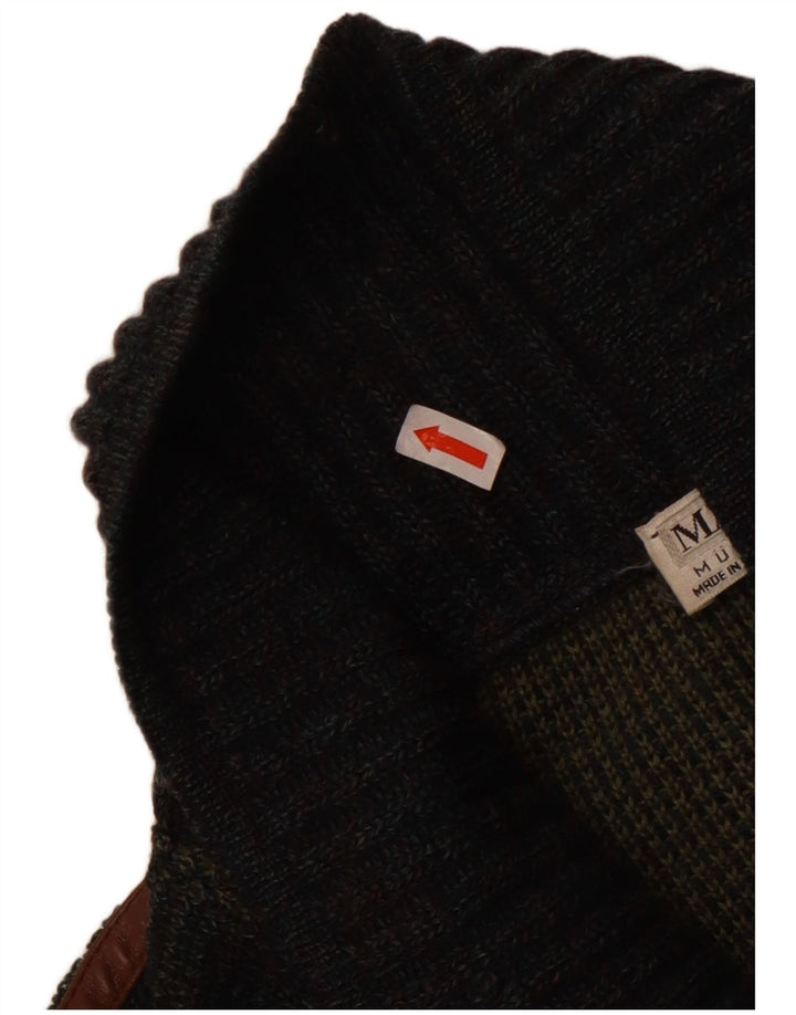 Maglione cardigan doppio petto da uomo Marz EU 52 grande lana screziata grigia