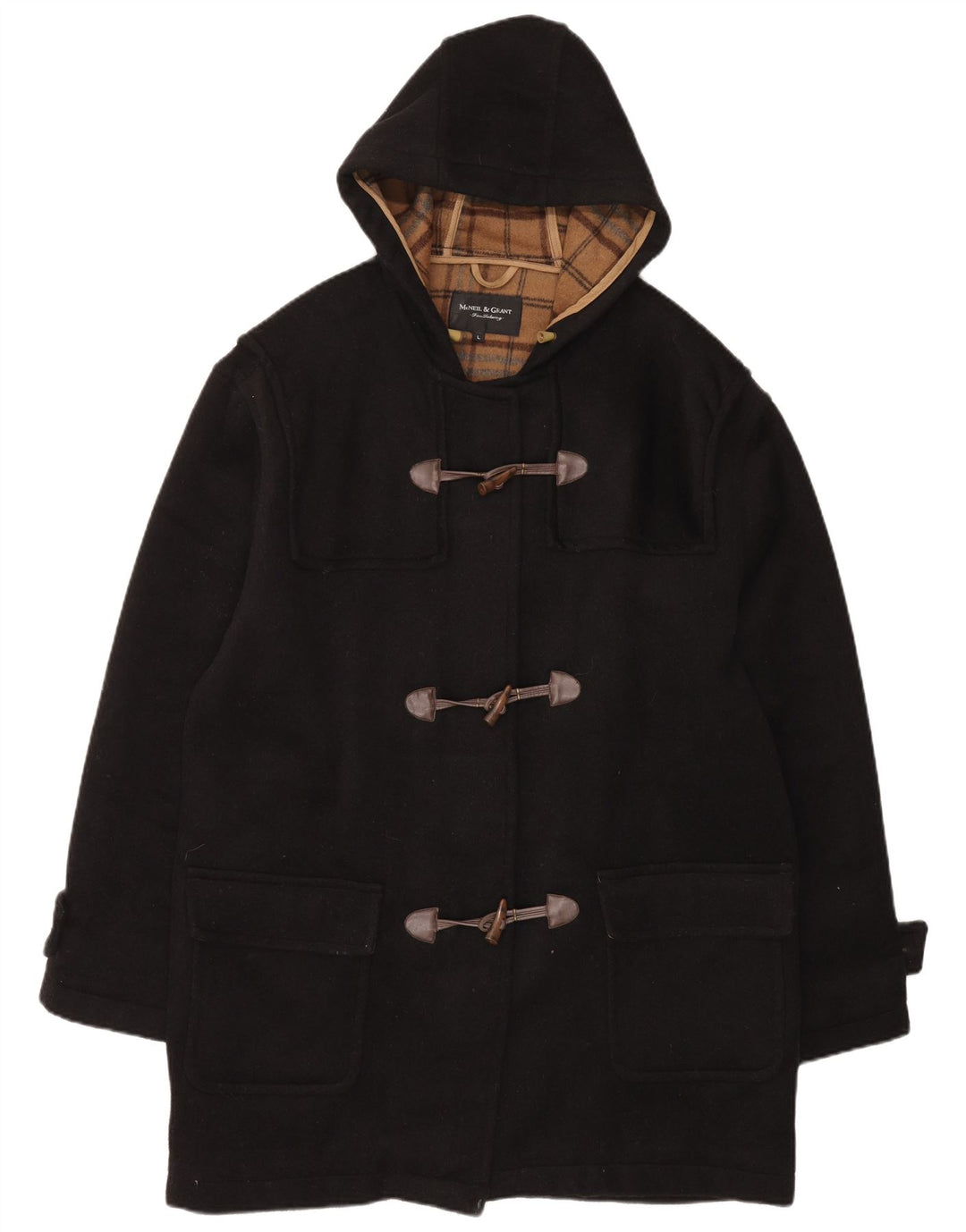 Montgomery oversize con cappuccio da donna McNeil & Grant UK 16 grande lana nera