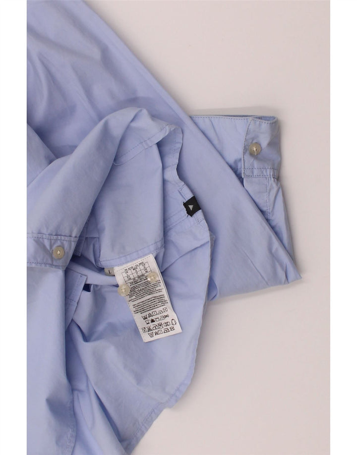 GUESS Mens Slim Fit Shirt UK 40 Medium Blue Cotton Vintage Guess and Second-Hand Guess from Messina Hembry 