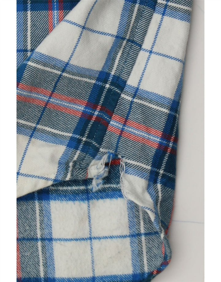 BONOBOS Camicia da uomo in flanella vestibilità standard, cotone a quadri blu medio