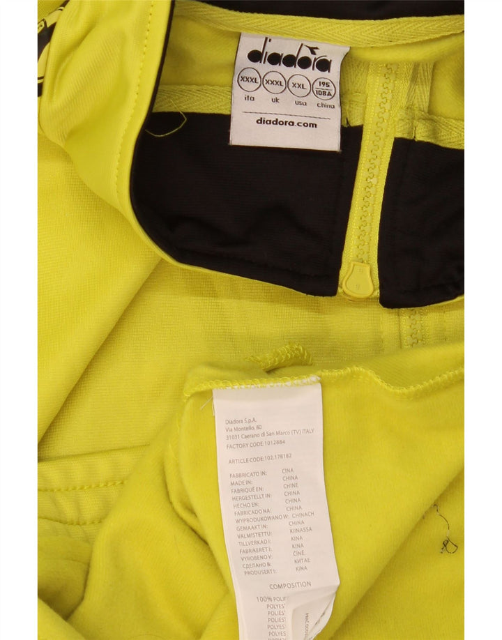DIADORA Giacca da tuta grafica da uomo 3XL Poliestere color block giallo