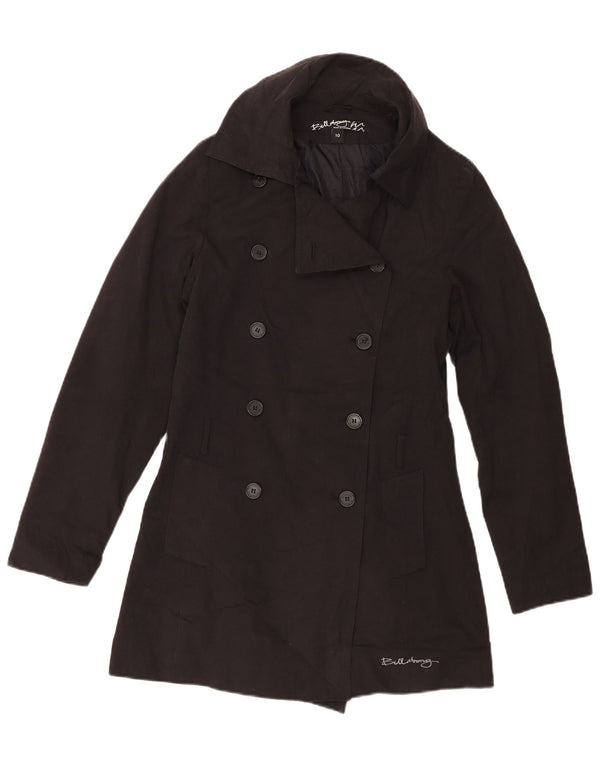 Cappotto doppiopetto da donna Billabong UK 10 piccolo cotone nero