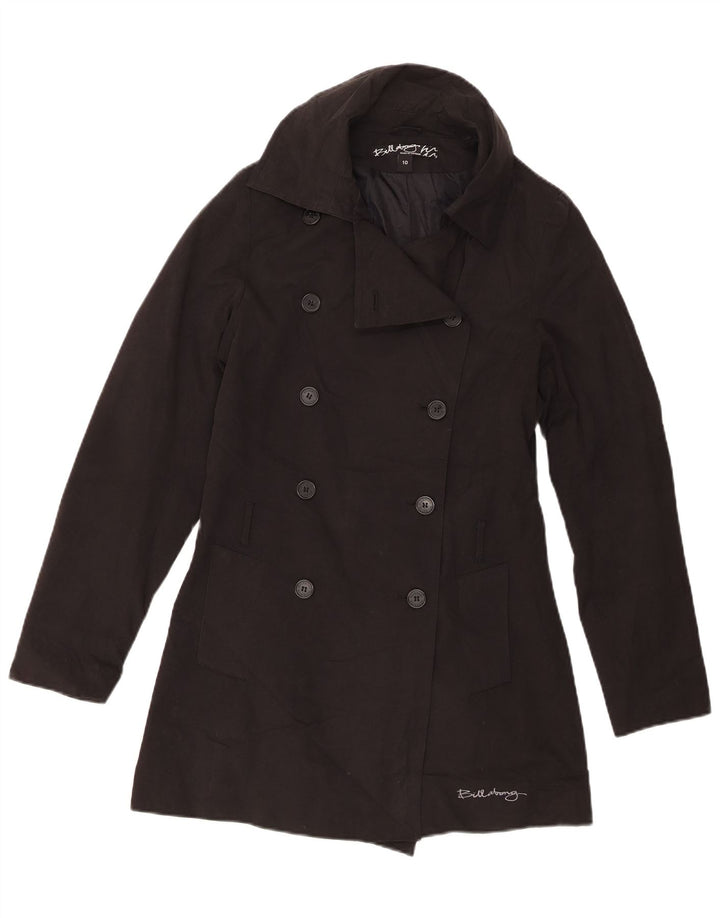 Cappotto doppiopetto da donna Billabong UK 10 piccolo cotone nero