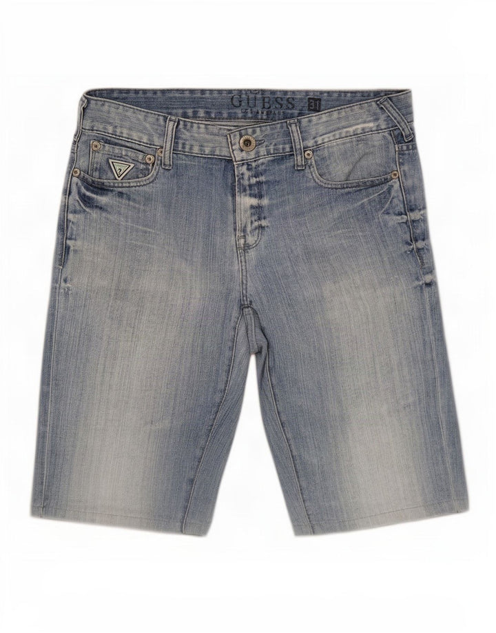 Guess Pantaloncini di jeans slim da uomo medi W31 in cotone blu