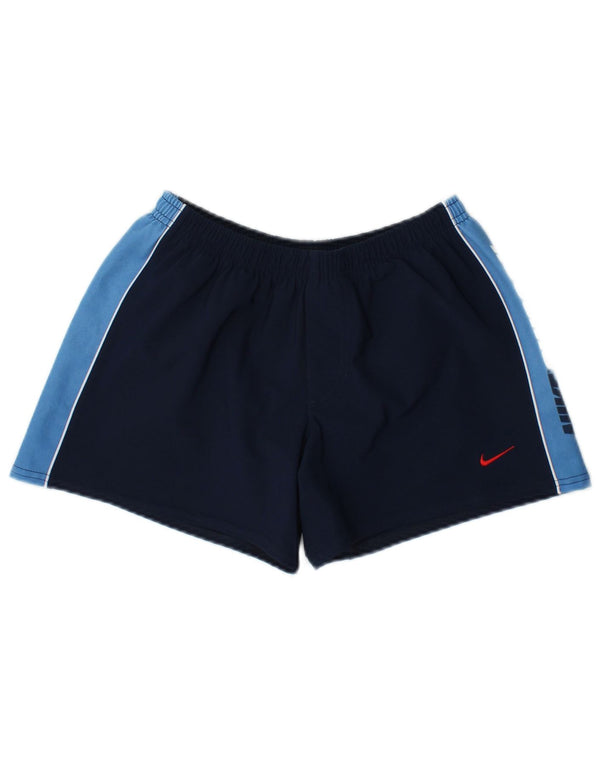 Pantaloncini sportivi Nike da donna UK 10 Small Blu Navy Colourblock Poliestere