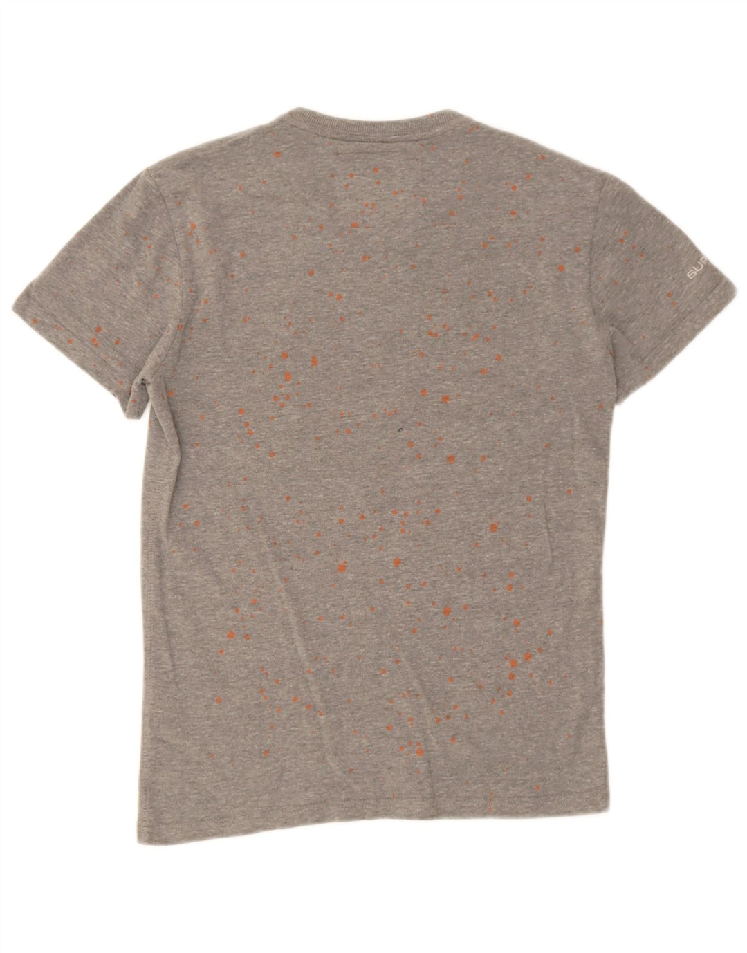 T-shirt grafica da uomo Superdry Top in cotone maculato grigio piccolo