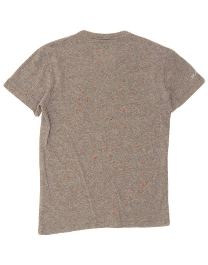 T-shirt grafica da uomo Superdry Top in cotone maculato grigio piccolo