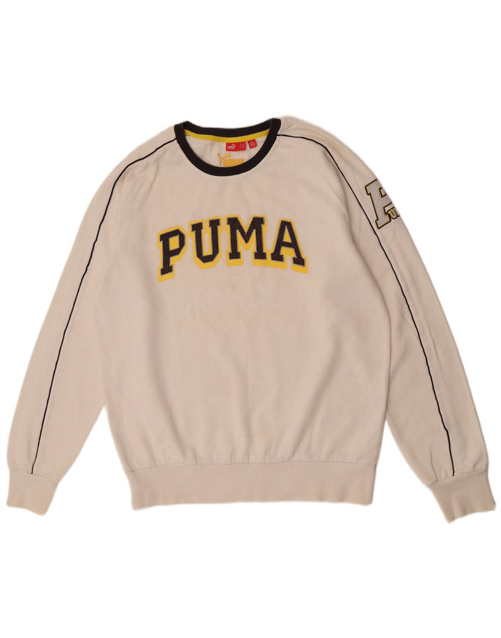 Felpa grafica da uomo Puma Maglione grande cotone bianco
