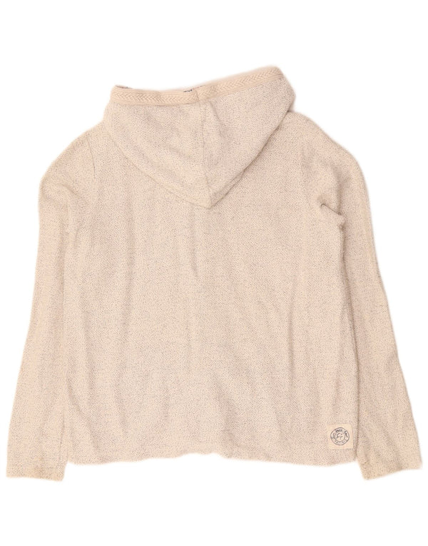 Maglione con cappuccio e zip da donna Fat Face UK 14 Grande cotone screziato beige