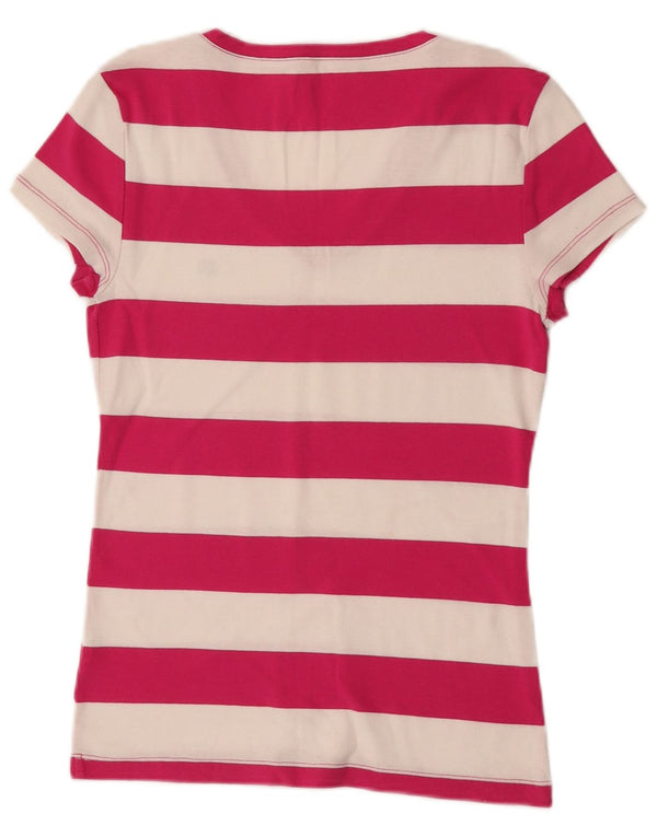 T-shirt da donna Tommy Hilfiger Top UK 12 a righe rosa medio