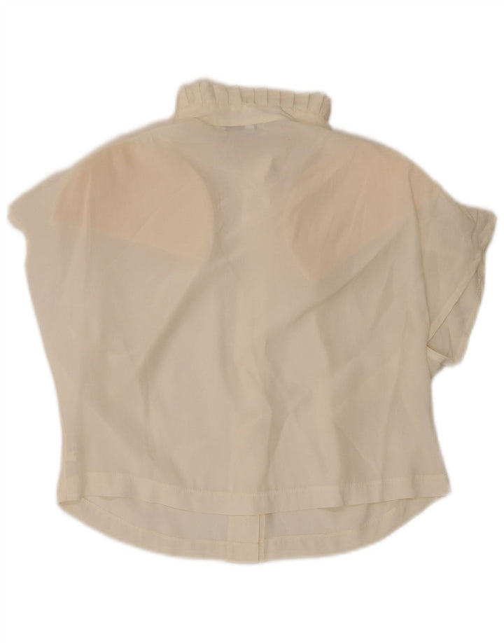 Camicetta vintage da donna a maniche corte corta IT 44 medio bianco sporco