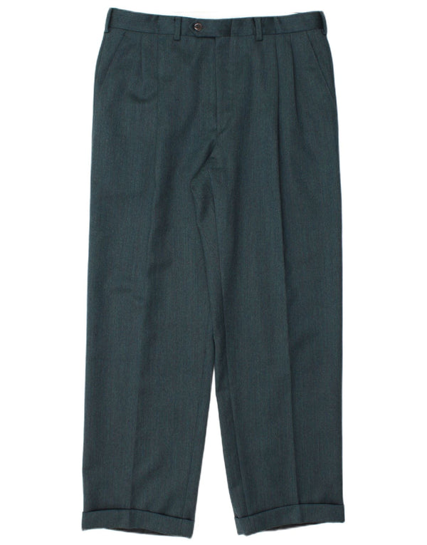 ANGELICO Abito da uomo doppio petto in 2 pezzi IT 50 Large W34 L30 Verde