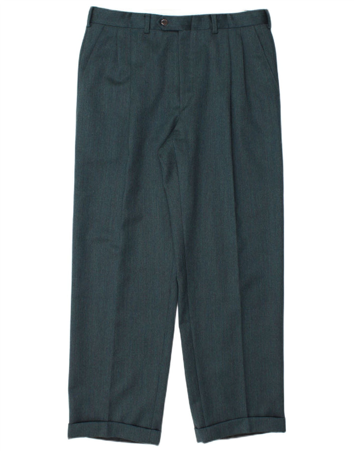 ANGELICO Abito da uomo doppio petto in 2 pezzi IT 50 Large W34 L30 Verde