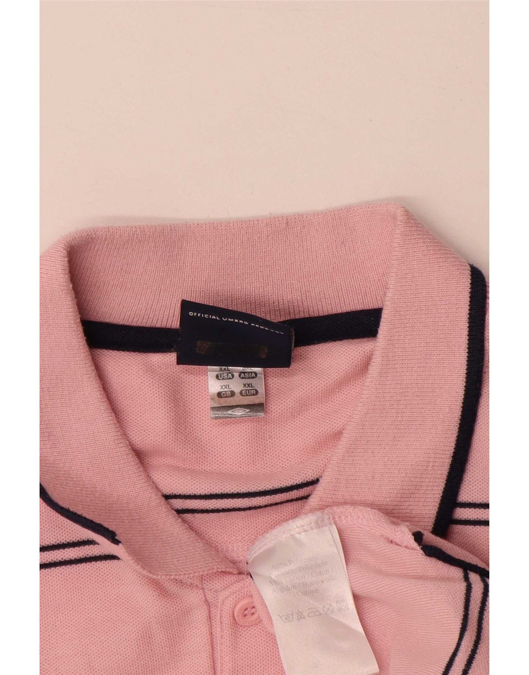 Polo da uomo Umbro 2XL poliestere a righe rosa