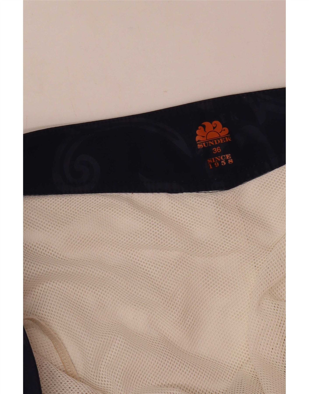 Sundek Pantaloncini da bagno regolari con grafica da uomo, grandi, bianchi, color block, da spiaggia