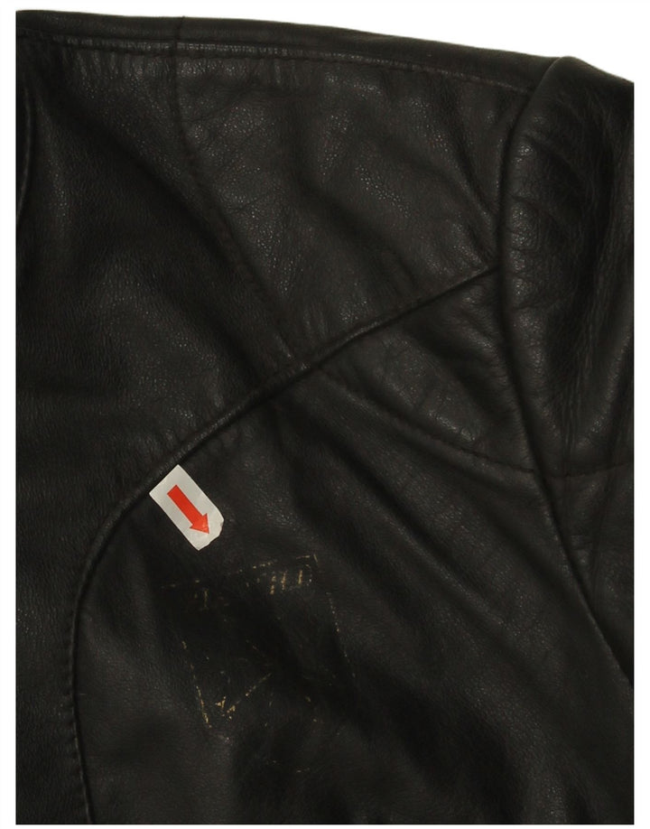 Giacca da corsa in pelle corta da donna Harro EU 42 grande in pelle nera